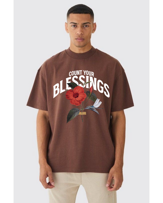 Count Your Blessings T- shirt - Brown