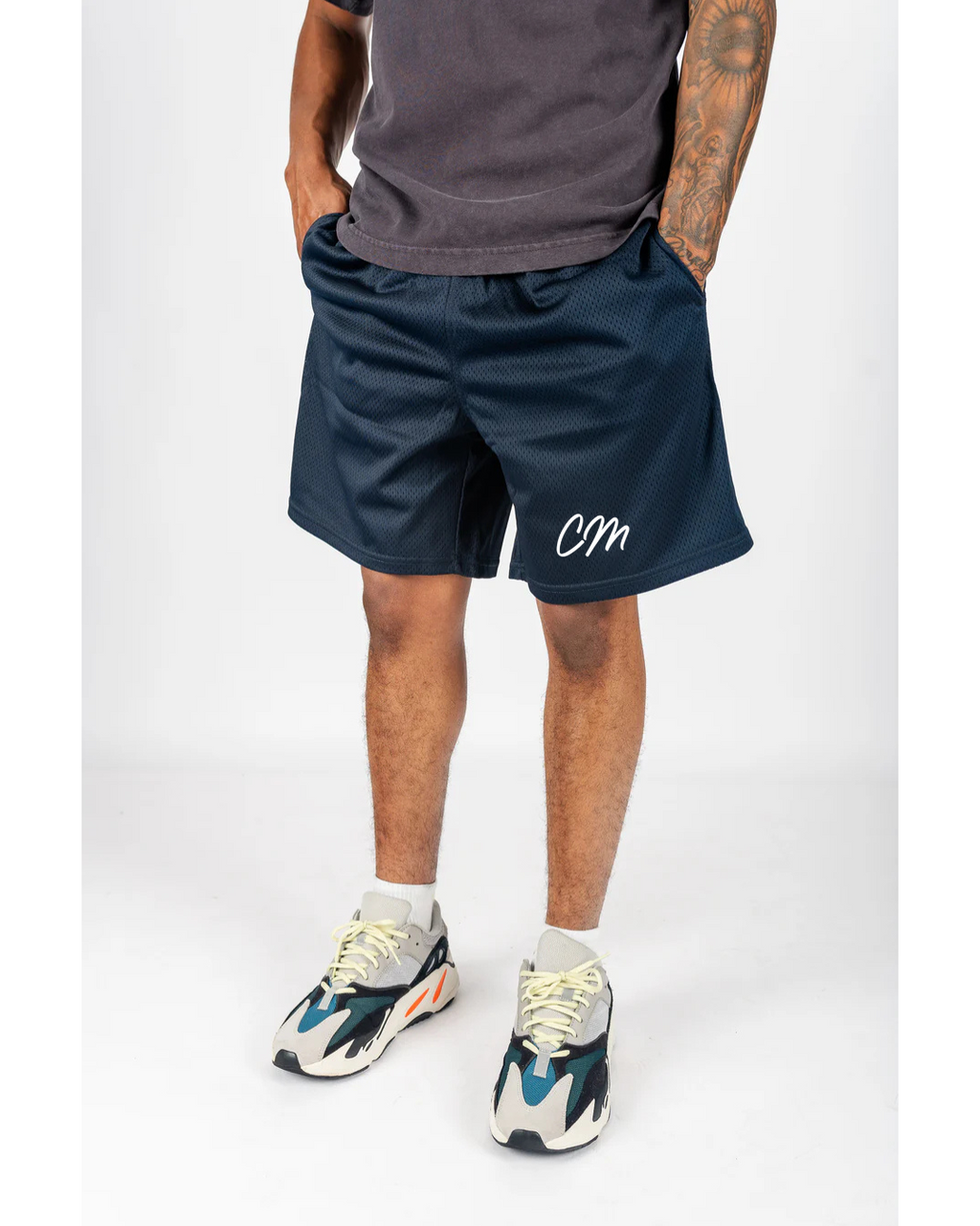 CM logo Mesh Shorts - Navy Blue