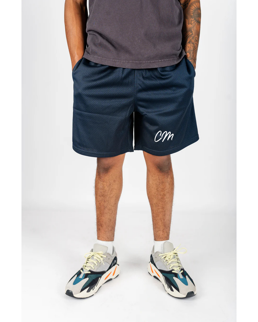 CM logo Mesh Shorts - Navy Blue