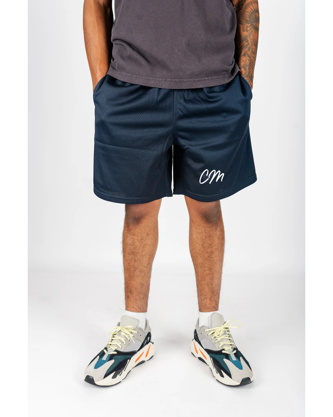 CM logo Mesh Shorts - Navy Blue