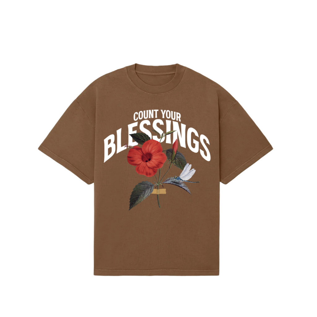 Count Your Blessings T- shirt - Brown