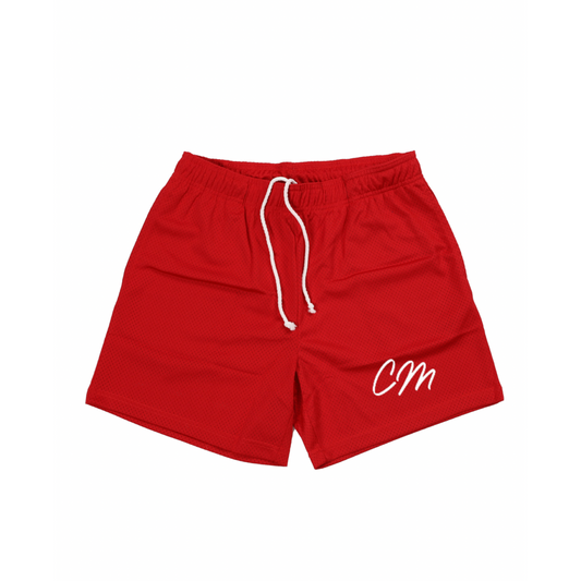 CM logo Mesh Shorts - Red